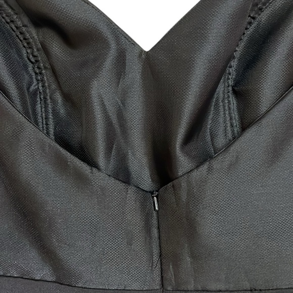 VTG Black Strapless Mini Dress Lined Sheer Textured Appliqué Formal Goth Moto 12 - Picture 8 of 11